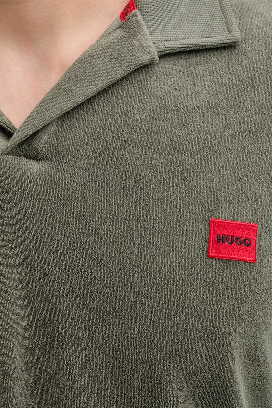 HUGO polo męskie z bawełną TERRANCE POLO SHIRT 50559744 zielony