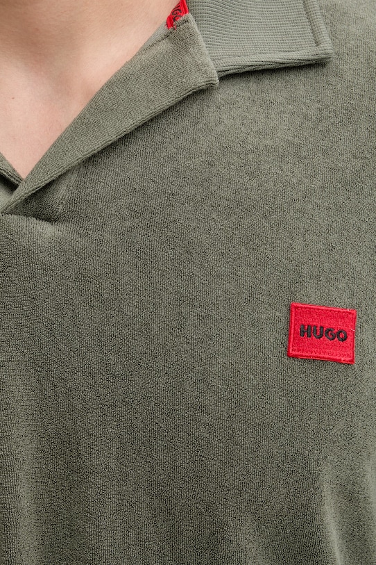 HUGO polo męskie z bawełną TERRANCE POLO SHIRT 50559744 zielony