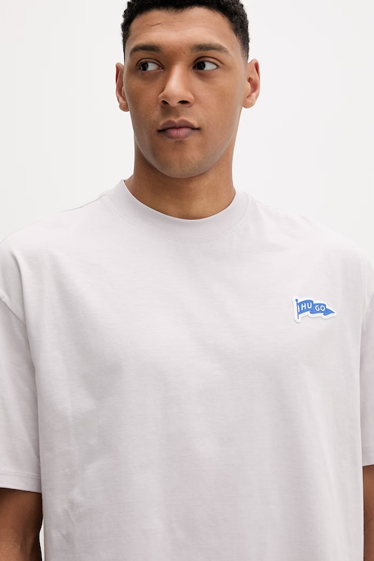 Hugo Blue t-shirt bawełniany Nohatio fioletowy 50556411