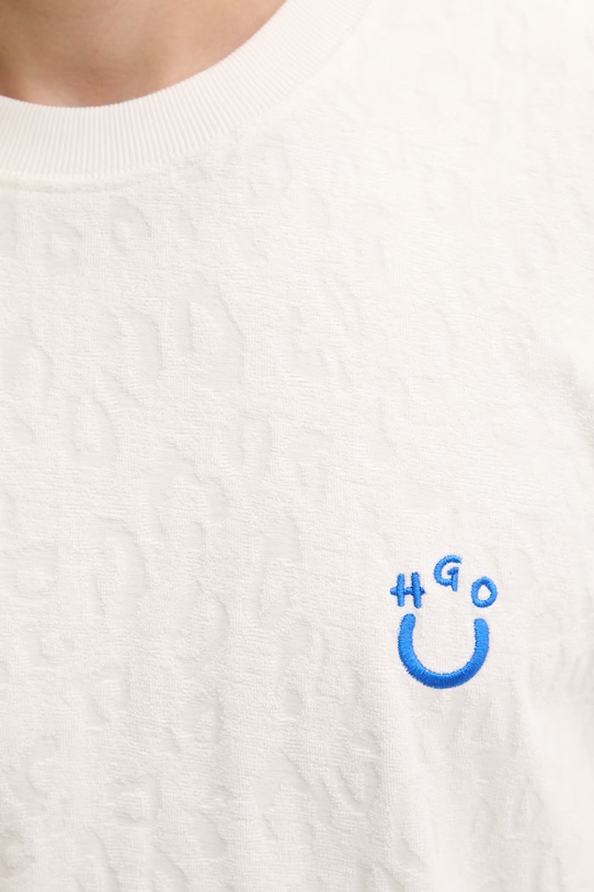 HUGO Blue T-shirt męski bawełniany Nagutee 50557808 beżowy