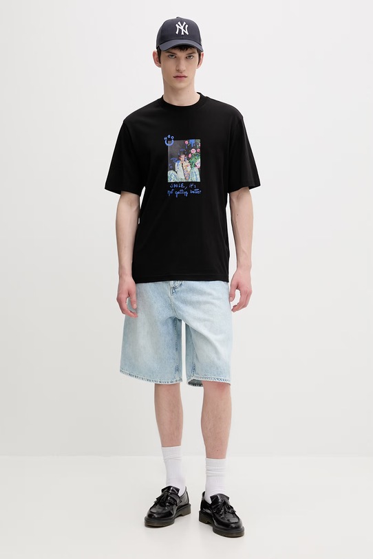 HUGO Blue kratka majica moška bombažna Nugobeam 50560029 črna SS26