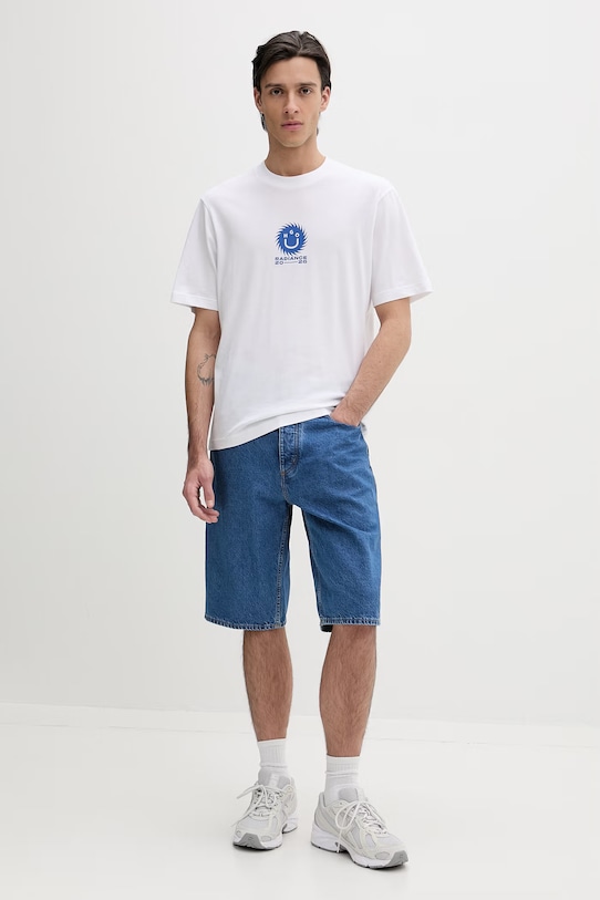 Hugo Blue t-shirt bawełniany Nunarix 50560047 biały SS26