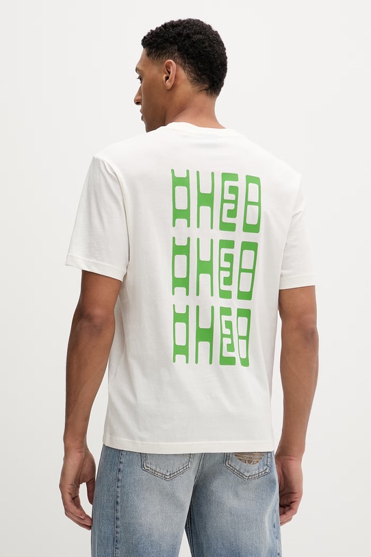 Odzież Hugo Blue t-shirt bawełniany Nunarix 50560047 beżowy