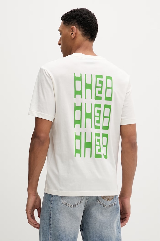 Odzież Hugo Blue t-shirt bawełniany Nunarix 50560047 beżowy