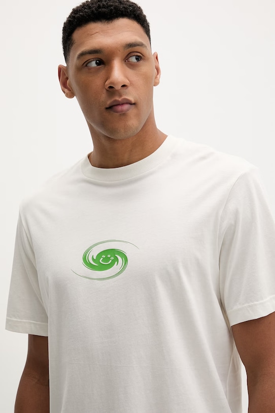 Hugo Blue t-shirt bawełniany Nunarix beżowy 50560047