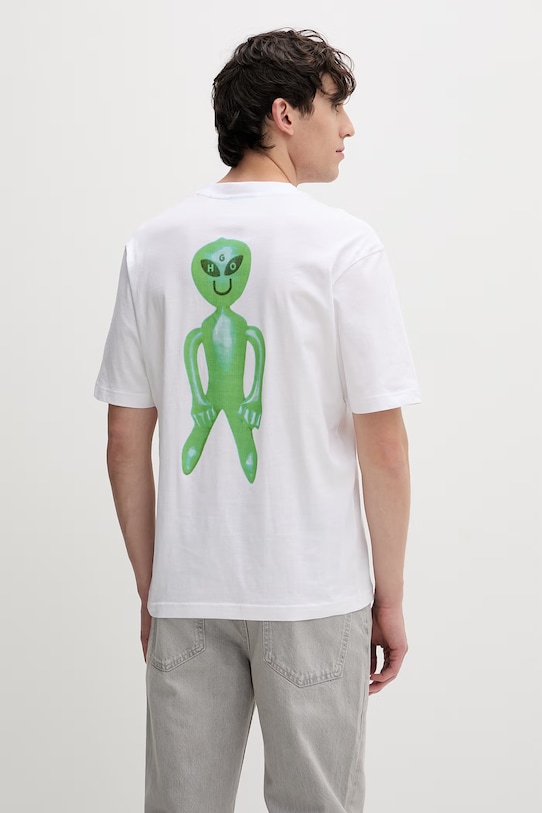 Odzież HUGO Blue t-shirt męski bawełniany Nufotee 50560048 biały