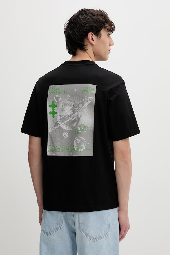 Odzież HUGO Blue t-shirt męski bawełniany Nufotee 50560048 czarny