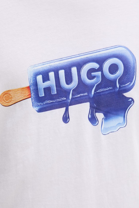 HUGO Blue kratka majica moška bombažna 50560049 bela