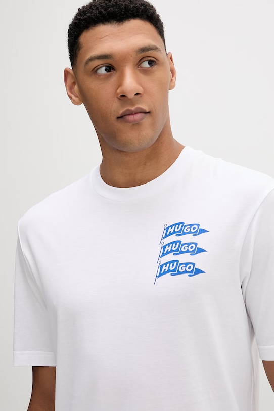 Hugo Blue t-shirt bawełniany Nalien biały 50560060