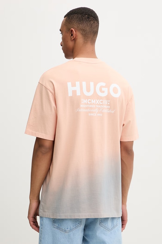 HUGO Blue футболка чоловіча бавовняна Nalono_F помаранчевий 50560732