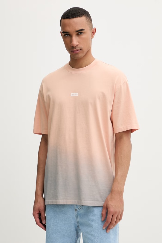 Одяг HUGO Blue футболка чоловіча бавовняна Nalono_F 50560732 помаранчевий