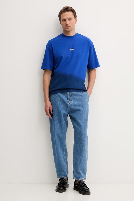 HUGO Blue t-shirt ανδρικό βαμβακερό Nalono_F 50560732 μπλε SS26