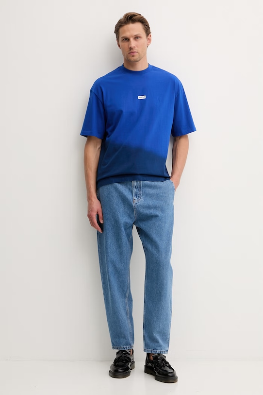 HUGO Blue t-shirt ανδρικό βαμβακερό Nalono_F 50560732 μπλε SS26