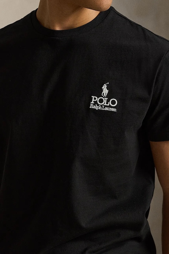 Polo Ralph Lauren JERSEY-SSL-TSH T-shirt bawełniany męski czarny 710981136501