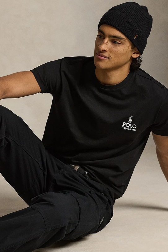 Polo Ralph Lauren JERSEY-SSL-TSH T-shirt bawełniany męski 710981136501 czarny