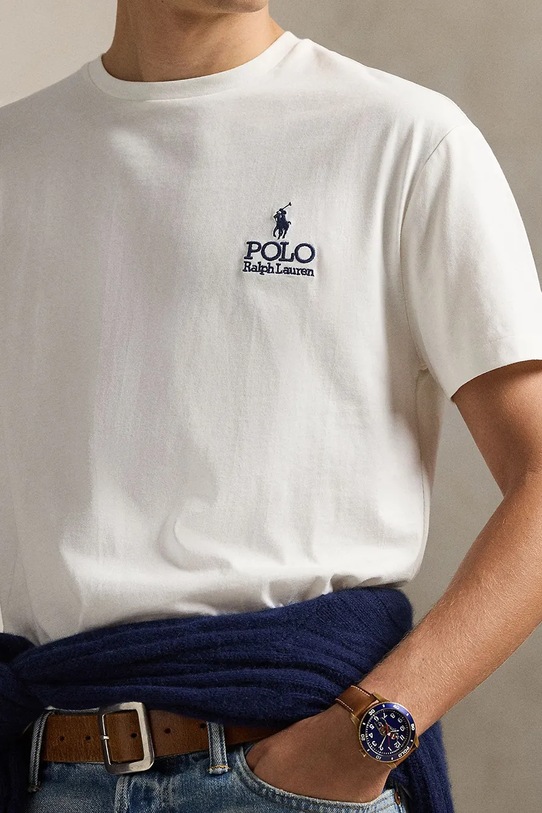 Polo Ralph Lauren t-shirt bawełniany JERSEY-SSL-TSH biały 710981136504