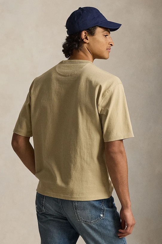 Polo Ralph Lauren t-shirt bawełniany JERSEY-KNT-T-SHIRT 710A12979002 zielony SS26