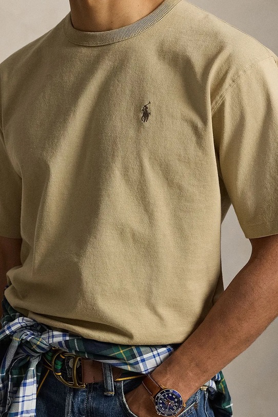 Polo Ralph Lauren t-shirt bawełniany JERSEY-KNT-T-SHIRT zielony 710A12979002