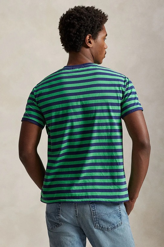 Polo Ralph Lauren JERSEY-KNT-T-SHIRT t-shirt bawełniany męski 710A13053001 zielony SS26