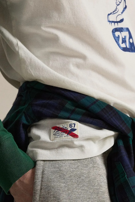 Polo Ralph Lauren t-shirt bawełniany UNEVEN JERSEY-KNT-T-SHIRT biały 710B13484001