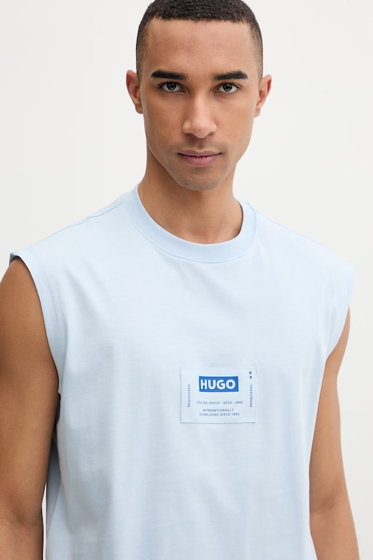 HUGO Blue top pánsky bavlnený Nurazak modrá 50557812