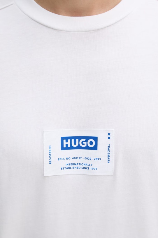 HUGO Blue t-shirt da uomo in cotone Nurazti 50557813 bianco
