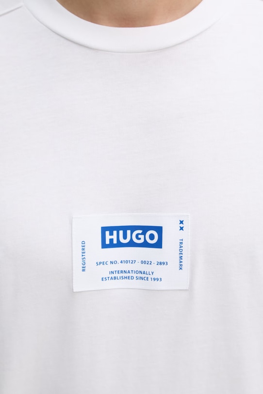 HUGO Blue t-shirt da uomo in cotone Nurazti 50557813 bianco