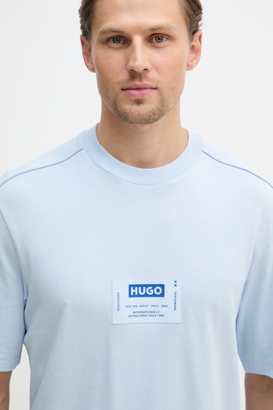 HUGO Blue t-shirt da uomo in cotone Nurazti blu 50557813