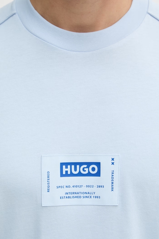 HUGO Blue t-shirt da uomo in cotone Nurazti 50557813 blu