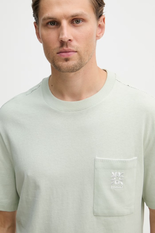 HUGO majica za muškarce od pamuka Darro zelena 50556577