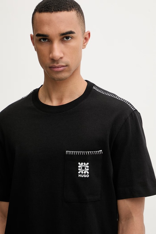 HUGO футболка чоловіча бавовняна Darro чорний 50556577