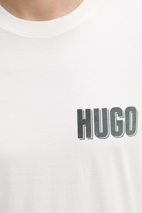 HUGO tričko pánske bavlnené Derlyns 50557618 béžová