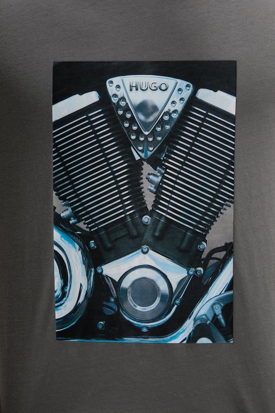 HUGO t-shirt męski bawełniany Dostino szary 50557674