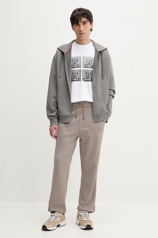 Памучна тениска HUGO Draxon 50558405 бял SS26