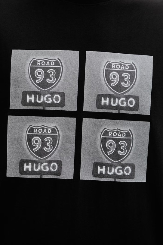 Bavlněné tričko HUGO Draxon 50558405 černá