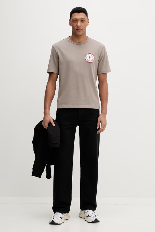 HUGO t-shirt bawełniany Dobul 50558407 beżowy SS26