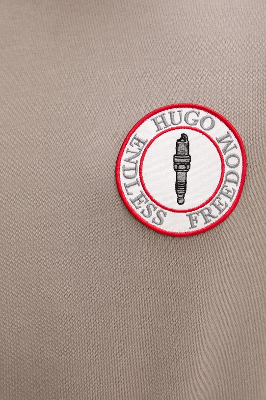 HUGO t-shirt bawełniany Dobul 50558407 beżowy