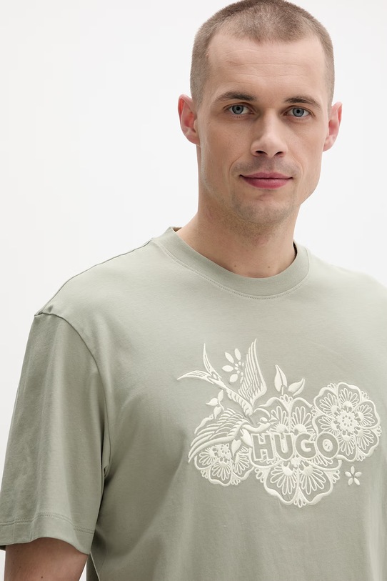 Oblečenie HUGO tričko pánske bavlnené Dangen 50558415 zelená
