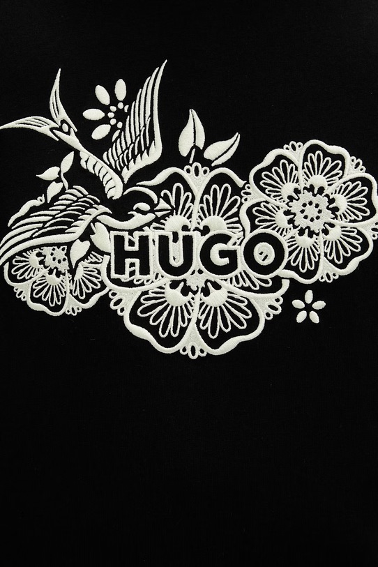 HUGO tričko pánske bavlnené Dangen 50558415 čierna