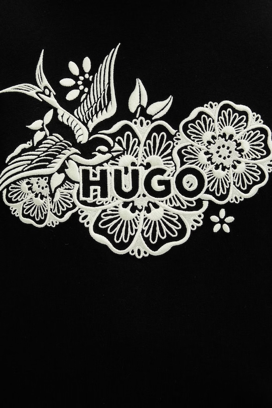 HUGO tričko pánske bavlnené Dangen 50558415 čierna