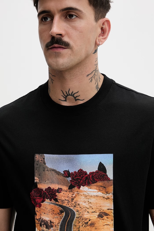 Bavlnené tričko HUGO Dikerd čierna 50564024