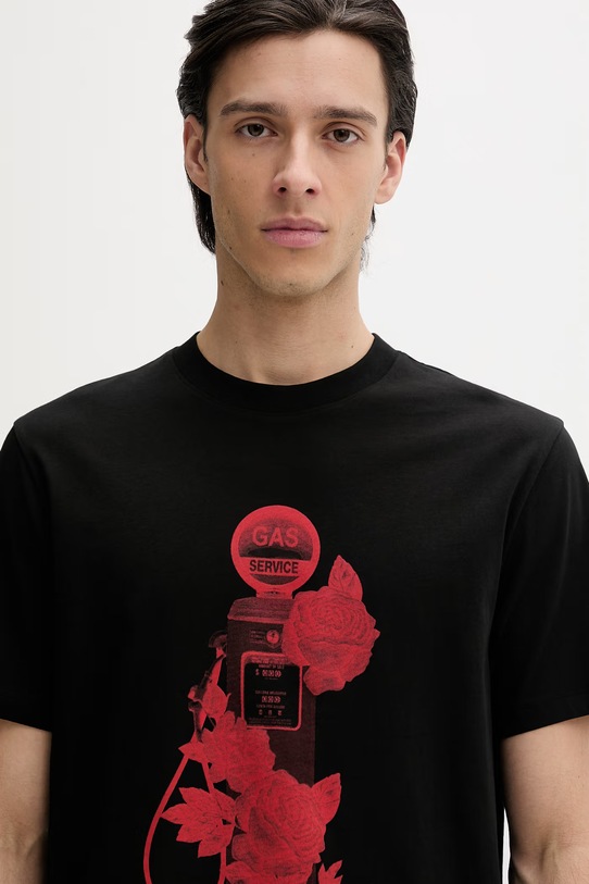 HUGO t-shirt bawełniany Dikerd czarny 50564024