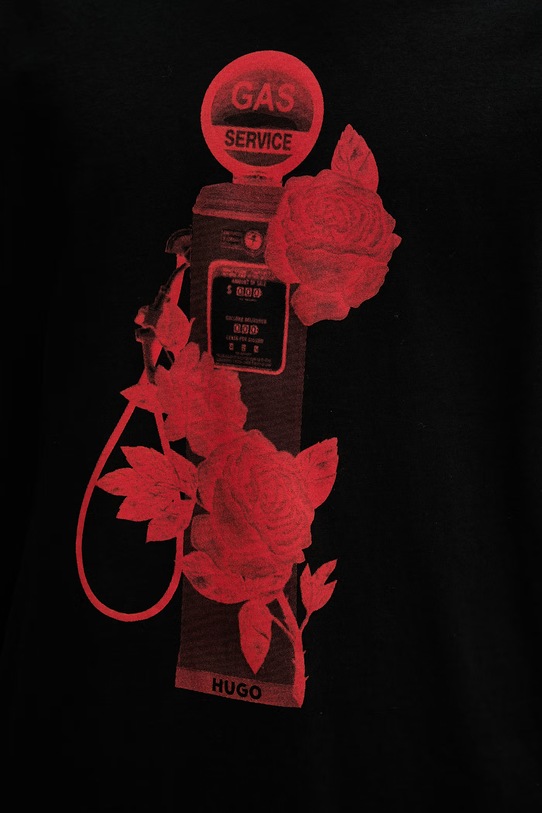 HUGO t-shirt bawełniany Dikerd 50564024 czarny