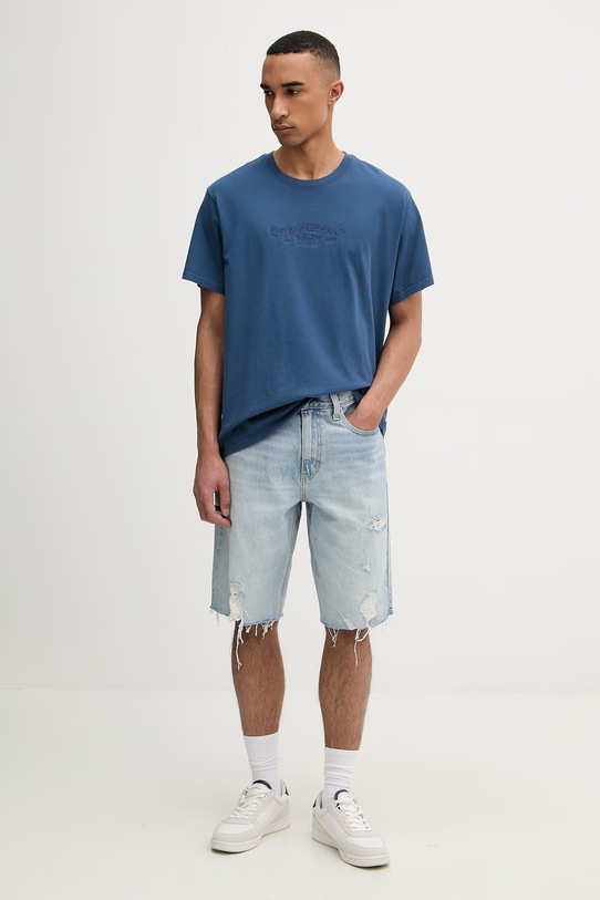 Levi's t-shirt męski bawełniany RELAXED FIT TEE 16143.2379 niebieski SS26