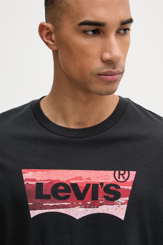 Levi's t-shirt męski bawełniany GRAPHIC CREWNECK czarny 22491.2105