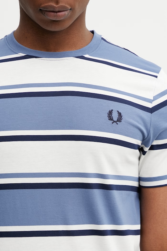 Βαμβακερό μπλουζάκι Fred Perry μπλε M1302