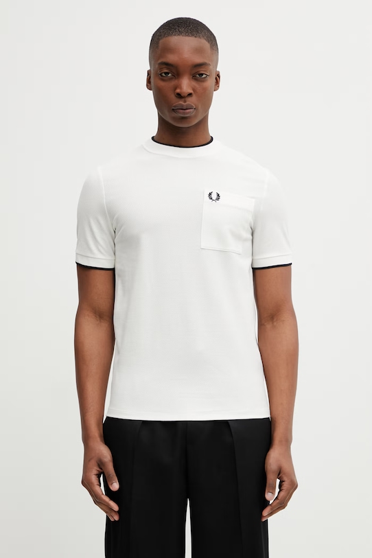 Fred Perry t-shirt bawełniany bawełna biały M2395