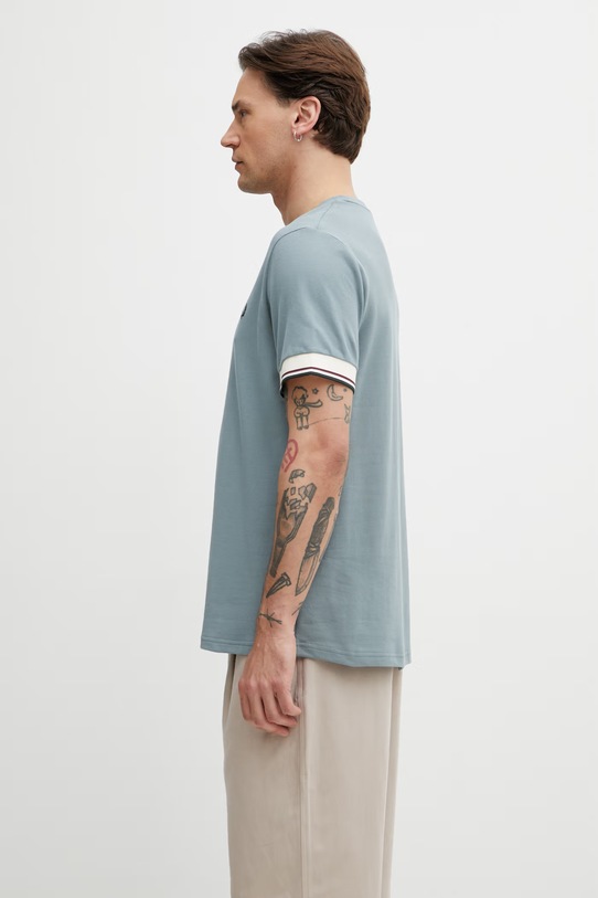 Fred Perry T-shirt bawełniany męski M2396 niebieski SS26
