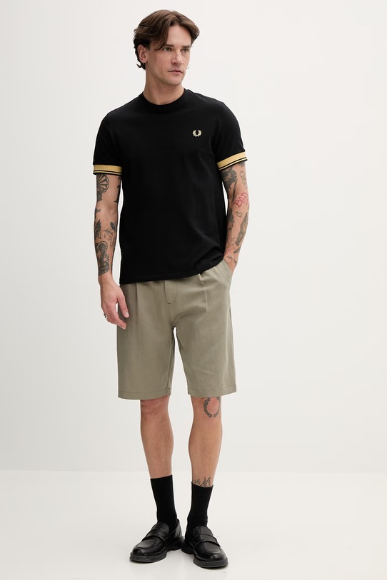 Fred Perry t-shirt bawełniany M2396 czarny SS26