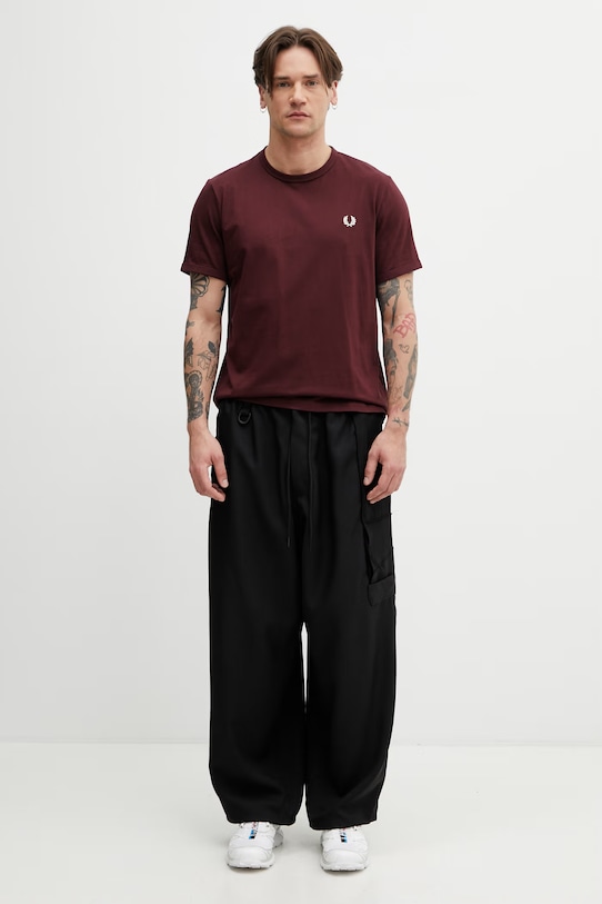 Fred Perry T-shirt bawełniany męski M3519 bordowy